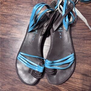 OluKai Blue and Brown Women's Sandals